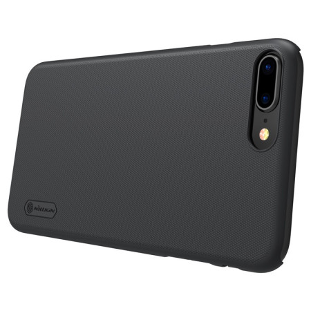 Husa Apple iPhone 8 Plus Nillkin Frosted Shield Negru + Folie de protectie