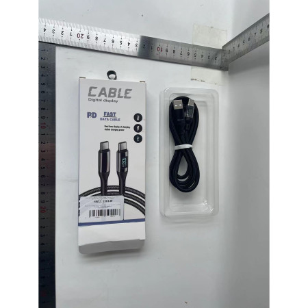 Cablu de Date Type C + USB, Flippy, Încarcare Super Rapida, 120 W, Afișaj Digital LED, 1 m, Negru