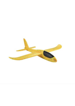 Avion planor din polistiren in punga , lungime 47 cm , Galben , Flippy