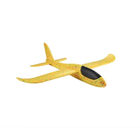 Avion planor din polistiren in punga , lungime 47 cm , Galben , Flippy