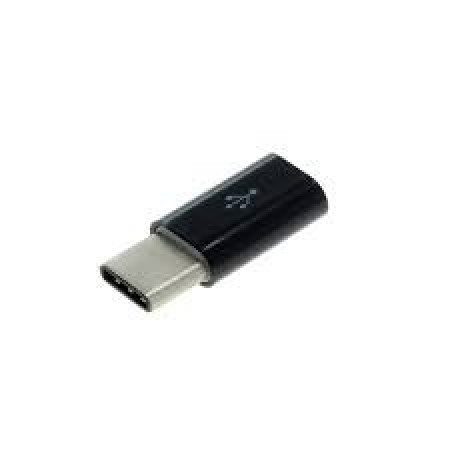 Adaptor micro USB (mama) to Type-C(tata) cu Agatatoare Breloc inclusa, Negru