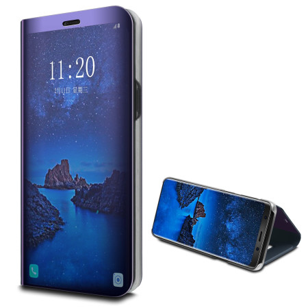 Husa Samsung Galaxy S9 Flip Cover Oglinda Albastru