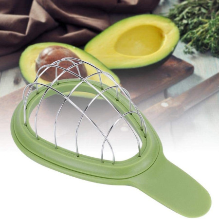 Feliator de Avocado, Flippy, pentru Taierea in Cubulete, Multifunctional, pentru Bucatarie, Otel Inoxidabil, ABS, 16x8x5 cm, Verde