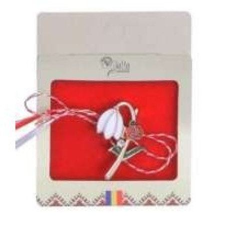 Martisor Brosa V22 Ghiocel mic - Buburuza 5.5cm x 7cm