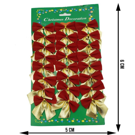 Set 24 fundite pentru brad, Rosii-Aurii , 5 x 6 cm, din poliester, Flippy