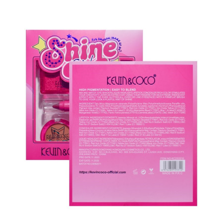 Set 5 Produse de Machiaj, KEVIN & COCO, Shine Girl, 18 x 15.8 x 3.5 cm