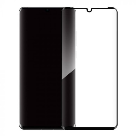 Folie Sticla Curbata, compatibila cu Huawei P30 Pro Full Face Negru, Flippy