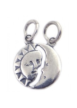 Pandantiv din Argint 925 Jolie Silver, Model Soare si Luna, 18 x 12 mm, 1.2 g