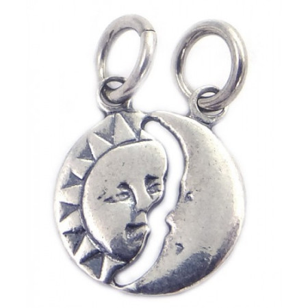 Pandantiv din Argint 925 Jolie Silver, Model Soare si Luna, 18 x 12 mm, 1.2 g