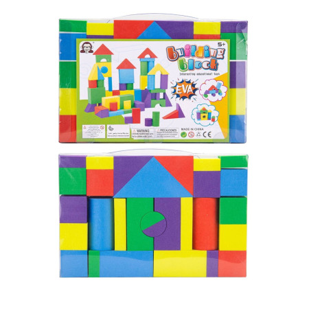 Set Blocuri de Constructie din Spuma EVA, Flippy, 29 de Piese, Interactive, 24.5x16x3.7 cm, Multicolor