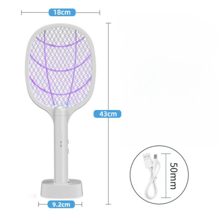 Lampa Electrica Impotriva Tantarilor, Flippy, 43x18x9.2 cm, Cablu USB Inclus, Alb