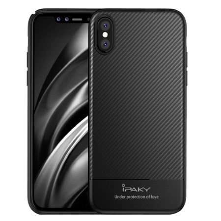 Husa Apple iPhone X IPAKY Carbon Fiber Negru