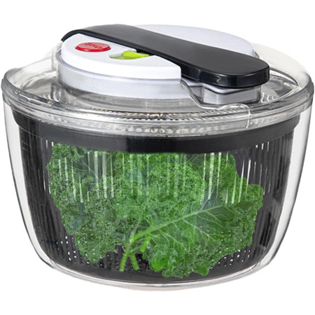 Uscator Manual pentru Salata si Verdeturi, Flippy, Plastic, 16x15x21 cm, Capacitate 3L, Negru