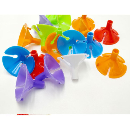 Set 10 Bete cu Rozete pentru Baloane, Flippy, Suporturi de plastic, Usor de instalat, Reutilizabil, Pentru aniversare, Nunta, Ziua de Nastere, Decor, 40 cm,  Multicolore