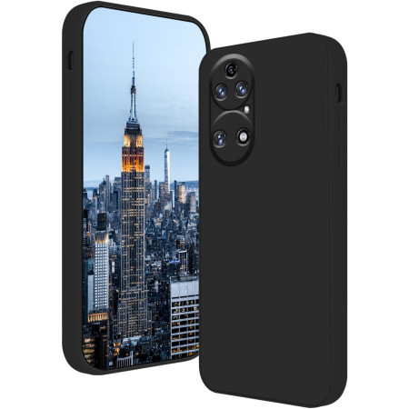 Husa de Protectie, Flippy, pentru Huawei P50 Pro, Liquid Silicone, cu Microfibra pe Interior, Protectie Antisoc, Compatibil Incarcare Wireless, Negru