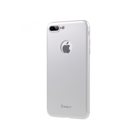 Husa Apple iPhone 7 Plus IPAKY Full Cover 360 Argintiu + Folie Cadou