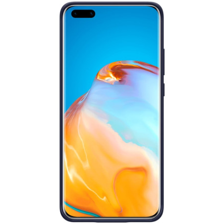 Husa protectie compatibila cu Huawei P40 Pro Liquid Silicone Case Albastru inchis