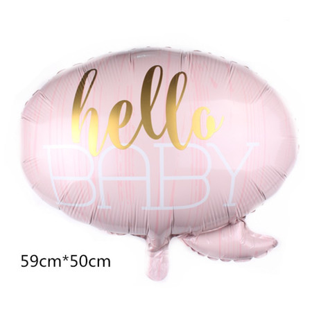 Balon din Folie Metalizata, Flippy, Figurina Norisor, Tema Hello Baby , 59x50 cm, Ambalaj Individual, Pai Inclus, Umflare cu Aer sau Heliu, Roz