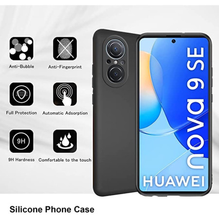 Husa Matte TPU pentru Huawei NOVA 9 SE, Flippy, Silicon Slim, Protectie Antisoc, Negru