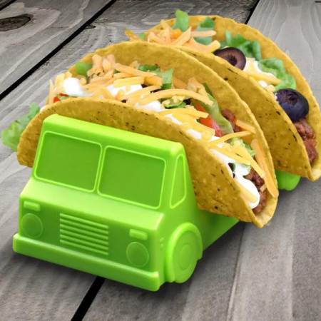 Suport pentru Taco, Flippy, Model Autobuz, 14 x 7.5 x 6.5 cm, din PP, Verde