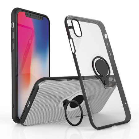 Husa Apple iPhone X Armor Ring cu inel magnetic Transparent