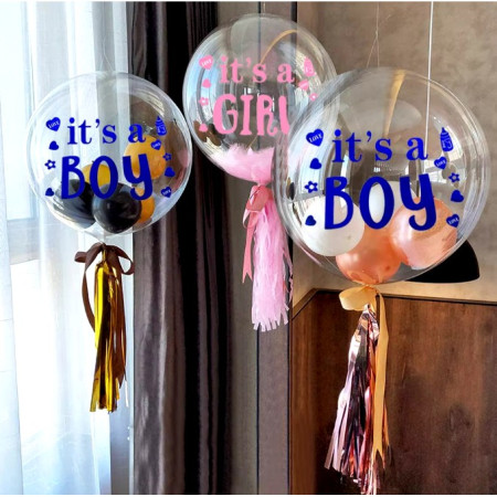 Sticker Autocolant, Flippy, Tematica Gender Reveal, Model Scris It's a Girl, 19.5x27.5 cm, Roz