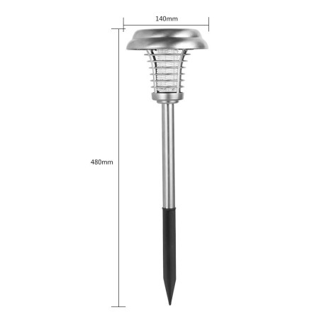 Lampa solara tip torta Flippy, anti-insecte, tantari, UV, LED, 1.2V, IP65, 1 LED, material ABS, 48 x 14 cm, gri