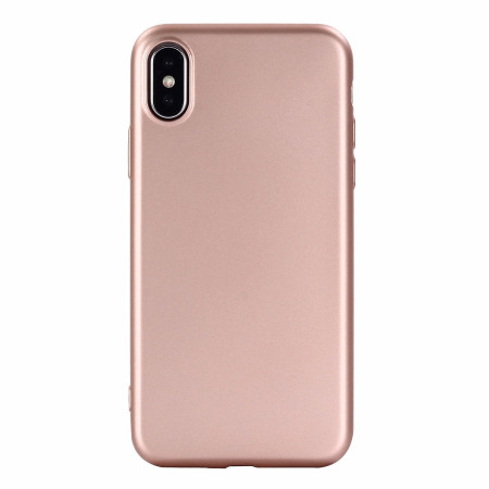 Husa Apple iPhone X Full Silicone 360 Roz Auriu + Folie de protectie