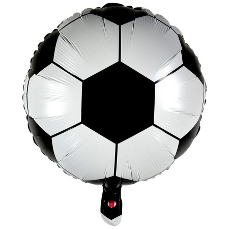 Balon din Folie Metalizata, Flippy, Mini Figurine, Model Minge de Fotbal, Tematica Aniversare, 30x24 cm, Ambalaj Individual, Pai Inclus, Umflare cu Aer sau Heliu, Alb-Negru