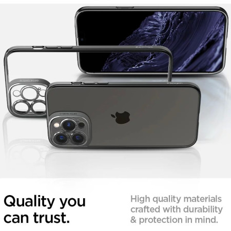 Husa de protectie pentru Apple iPhone 14 Plus, Flippy, Bracket series cu suport si protectie pentru camera, Transparent