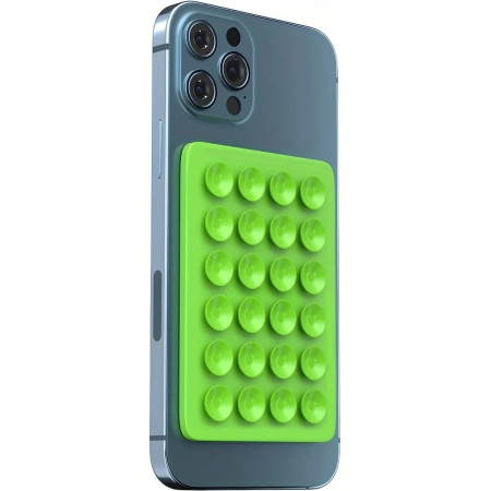 Suport Adeziv Universal, Flippy, pentru Telefon/Tableta, cu 24 Ventuze, potrivit pentru Tik-Tok/Selfie/Vizionare Video, din Silicon, 8 x 5.5 x 1 cm, Verde