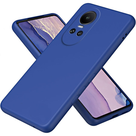 Husa de Protectie, Flippy, pentru Oppo Reno 10 Pro 5G, Liquid Silicone, cu Microfibra pe Interior, Protectie Antisoc, Compatibil Incarcare Wireless, Albastru