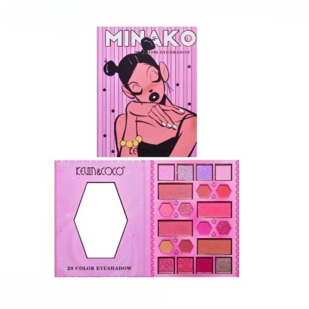 Paleta de Machiaj, KEVIN&COCO, 20 Culori Pink Girl, Fard de Pleoape si Blush, Roz