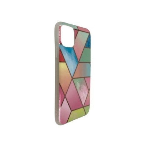 Husa protectie pentru Apple iPhone 11 Pro Soft IMD TPU Marble Geometric Roz