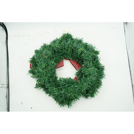 Coronita de Craciun pentru usa, Rosu/Verde, 35 cm, PVC, Artificiala, Decorata, Interior/Exterior, Flippy