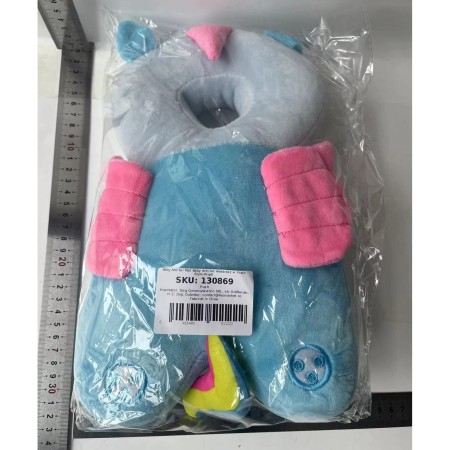 Perna tip Rucsac pentru Protectia Capului, Flippy, Tetiera tip Unicorn, pentru Bebelusi, 33x6x19 cm, 180 g, Albastru