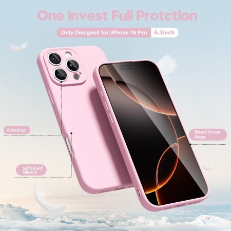 Husa de Protectie Matte TPU, Flippy, pentru Apple iPhone 16 Pro, Protectie Camera, Antisoc, Antizgariere, Antialunecare, Acoperire Completa, Roz