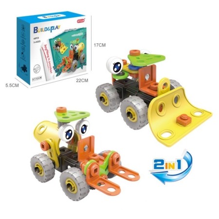 Set pentru construit masini, Flippy, Educativ si creativ, 46 piese