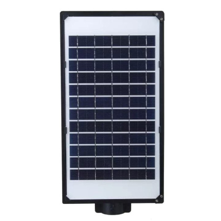 Lampa solara stradala Flippy, cu suport de prindere si telecomanda, senzor de miscare si lumina, 96 LED-uri, IP65, ABS, 5AH, 100W, temperatura culoare 6500K, 37.8x18.8x5 cm, autonomie 10-12 ore, negru