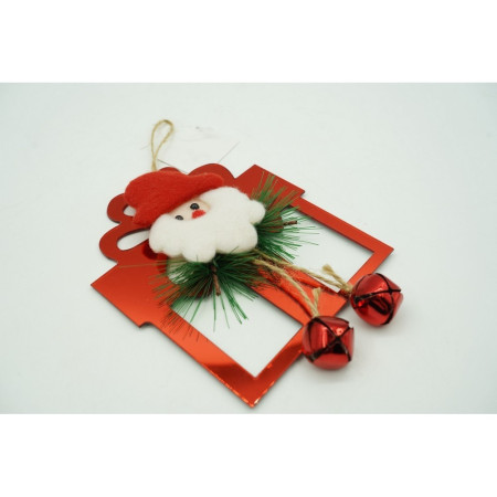 Ornament brad, Flippy, Cadou cu clopotei, Rosu, Lucios, 15*20CM, Acril, Interior/ Exterior