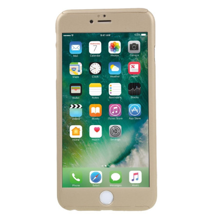 Husa Apple iPhone 6/6S Full Cover 360 Auriu + Folie de protectie