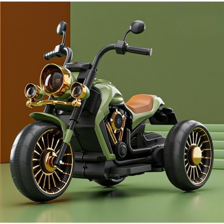 Motocicleta Electrica Flippy, cu Acumulator, Telecomanda, Bluetooth, Sistem Anti-Rasturnare, Sistem de Lumini si Sunet, 1-8 Ani, 93 x 48 x 63 cm, Verde