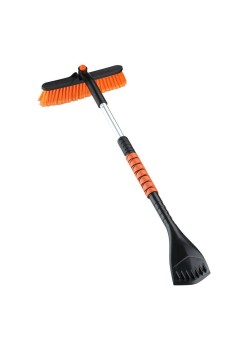 Detachable multifunctional winter car snow shovel snow brush - color: orange - retractable