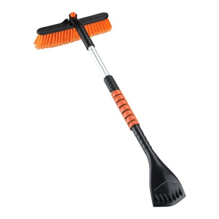 Detachable multifunctional winter car snow shovel snow brush - color: orange - retractable