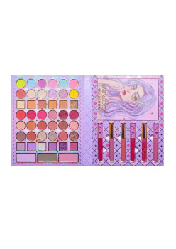 Set 8 Produse de Machiaj, KEVIN & COCO, Violet Fairy, 51 culori, 19.5 x 24.5 x 2.5 cm