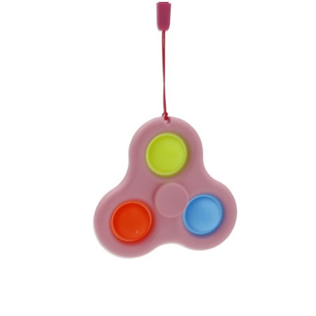 Jucarie senzoriala spinner Flippy- Fidget Toy, Simple Dimple, 7 cm, Roz/Multicolor