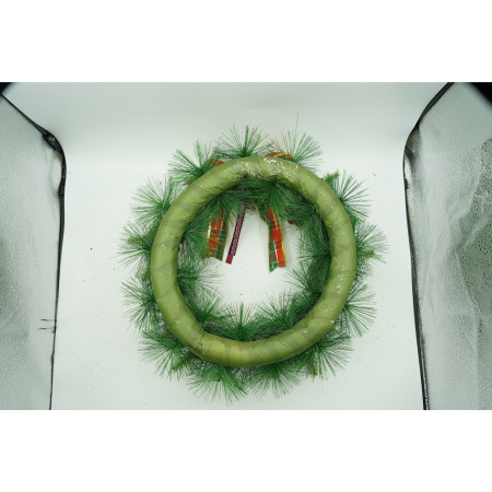 Coronita de Craciun pentru usa, Rosu/Verde, 40 cm, PVC, Artificiala, Decorata, Interior/Exterior, Flippy