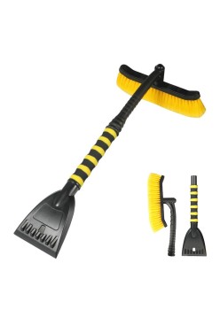 Detachable multifunctional winter car snow shovel and snow brush - color: black and yellow