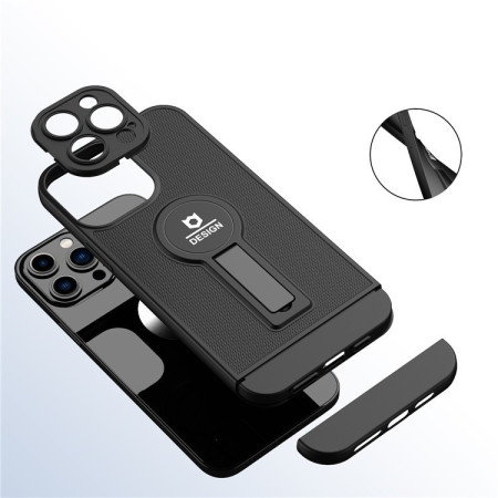 Husa Armor Design cu Stand pentru Apple iPhone XR, Negru, Suport Auto Magnetic, Wireless Charge, Protectie Antisoc, Flippy