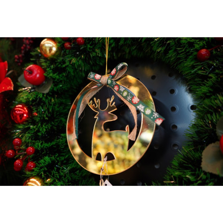 Ornament brad, Flippy, Ren, Auriu, Lucios, 15*25CM, Acril, Interior/ Exterior